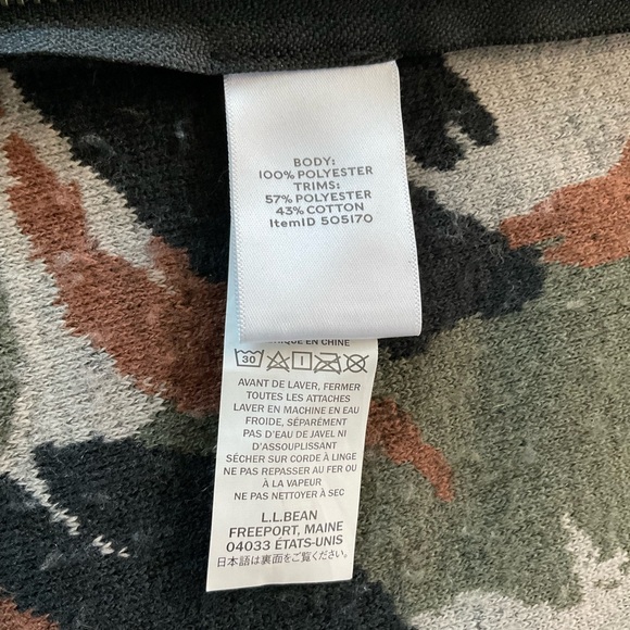 LL Bean High Pile Fleece 1/4 Zip Pullover Jacket 
Men’s SMALL
Green Black Camo - Picture 7 of 9